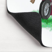 Grappig afbeelding van man op motorfietscrashen muismat (Hoek)