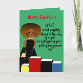 Grappig Afro-Amerikaans Vrouw Vrolijk Kerstfeest K Bedankkaart (Voorkant)