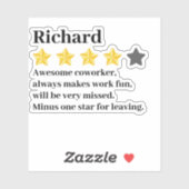 Grappig Afscheid Collega Cadeau – Aangepaste Naam Sticker (Vel)