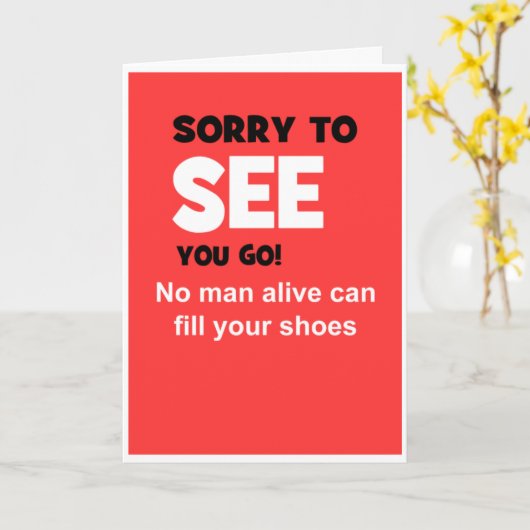 grappig afscheid kaart (Gele Bloem)