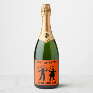 Grappig afscheidssympathiefeestje sparkling wijnetiket
