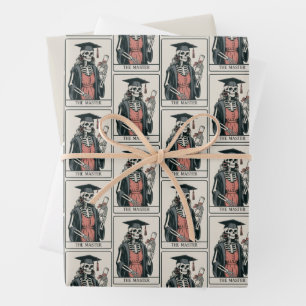 Grappig afstudeercadeau skelet afgestudeerde inpakpapier vel