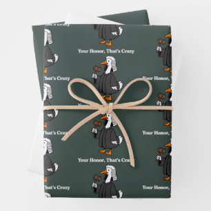Grappig afstudeercadeau voor ganzen advocaat recht inpakpapier vel