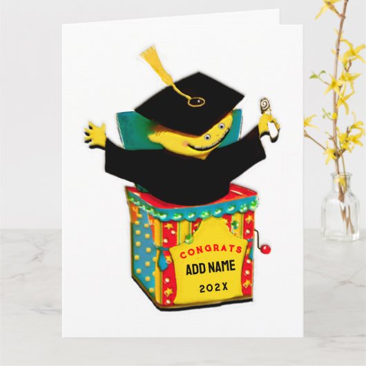 Grappig Afstuderen 2025 Kaart (Gele Bloem)