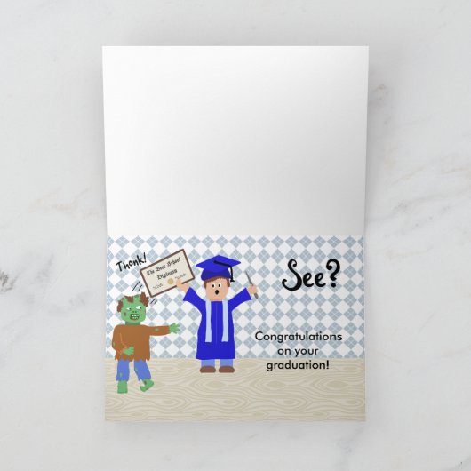Grappig Afstuderen Gefeliciteerd Zombie Humor Kaart (Binnen)