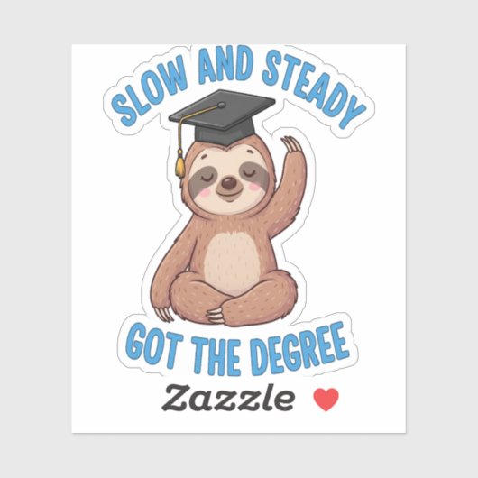 Grappig Afstuderen Sloth Sticker (Vel)