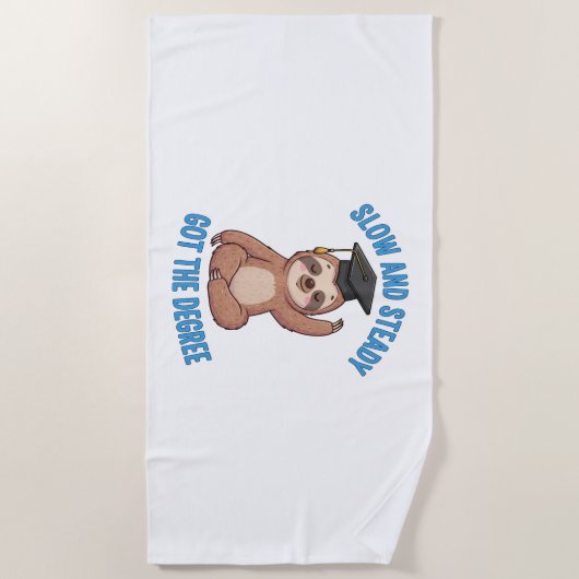 Grappig Afstuderen Sloth Strandlaken (Voorkant)