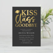 Grappig Afstuderen Typografie Afstudeerfeest Foto Kaart (Staand voorkant)