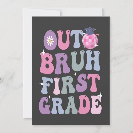 Grappig Afstuderen uit bruh eerste klas groovy cad Kaart (Voorkant)
