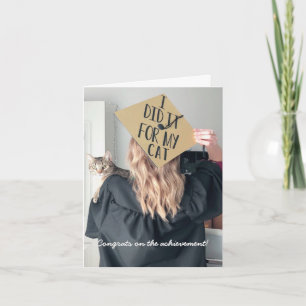 Grappig Afstuderen van de kat gevouwen Wenskaart Kaart