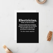 Grappig Afstuderen voor de definitie van elektrici Notitiekaartje (Voorkant / Achterkant in situ)