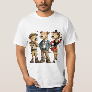 Grappig Airedale Terrier Shirt Cute Trio T-shirt