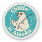 Grappig  Alaska Chillin Polar Beer Gevist Sticker (Voorkant)