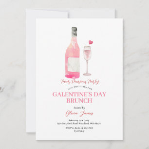 Grappig Alcohol Galentine's Day Party Brunch Diner Kaart