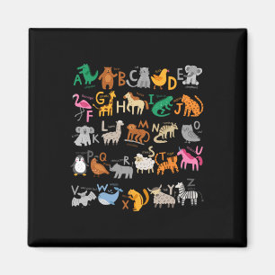 Grappig Alfabet ABC Animal Learning Kindergarten T Magneet