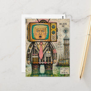 Grappig Algenmoeras Antitrump Mixed Media Collage Briefkaart