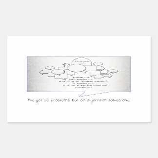Grappig algoritme rechthoekige sticker