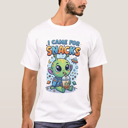 Grappig Alien Bubble T-Shirt – Schattig Alien (Voorkant)
