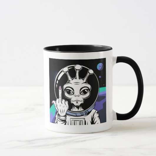 Grappig Alien keramisch accent mok 11oz (Rechts)