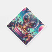 Grappig Alien thema verjaardagsfeestje Servet (Hoek)