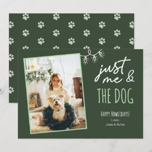Grappig Alleen Mij & De Hond Howlidays Foto Groen Feestdagenkaart