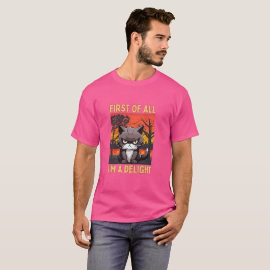 Grappig, allereerst ben ik een verrukking, sarcast t-shirt (Voorkant volledig)