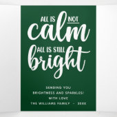 Grappig alles is niet Calm Green Prettige feestdag Drieluik Wenskaart (Binnenkant midden)