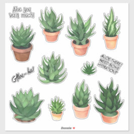 Grappig Aloë Vera Puns Sticker Pack