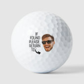 Grappig als gevonden Terug naar Mannen Gezichtsfot Golfballen (Voorkant)