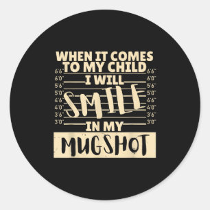 Grappig als het over mijn kind gaat, zal ik glimla ronde sticker