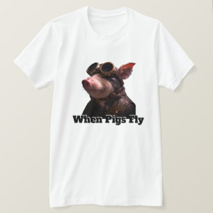 Grappig als varkens vliegen t-shirt