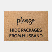 Grappig alsjeblieft verberg pakketten voor man deurmat (Voorkant)