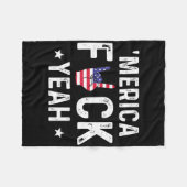 Grappig Amerika Yeah 4 juli  Fleece Deken (Voorkant (Horizontaal))