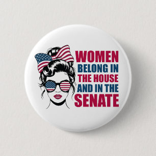 Grappig Amerikaans feministisch citaat Ronde Button 5,7 Cm