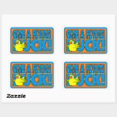 GRAPPIG ANGRY DUCK 4X4 DUCKING DESIGN RECHTHOEKIGE STICKER (Vel)
