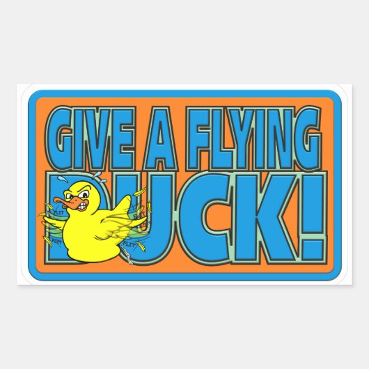 GRAPPIG ANGRY DUCK 4X4 DUCKING DESIGN RECHTHOEKIGE STICKER (Voorkant)