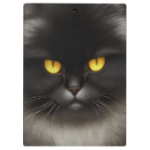 Grappig Angry Fluffy Black Perzische Kitty Cat Fac Klembord (Achterkant)