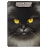 Grappig Angry Fluffy Black Perzische Kitty Cat Fac Klembord (Voorkant)