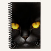 Grappig Angry Fluffy Black Perzische Kitty Cat Fac Notitieboek (Voorkant)