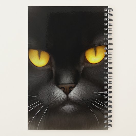 Grappig Angry Fluffy Black Perzische Kitty Cat Fac Planner (Achterkant)