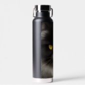 Grappig Angry Fluffy Black Perzische Kitty Cat Fac Waterfles (Voorkant)