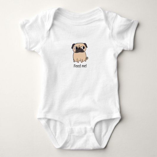 Grappig Angry Pug - Voed me Romper (Voorkant)