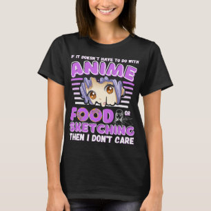 Grappig anime schetsen tekening eten liefhebber an t-shirt