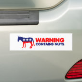 Grappig anti-democraten, waarschuwing bevat noten bumpersticker (Op auto)