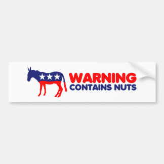 Grappig anti-democraten, waarschuwing bevat noten bumpersticker
