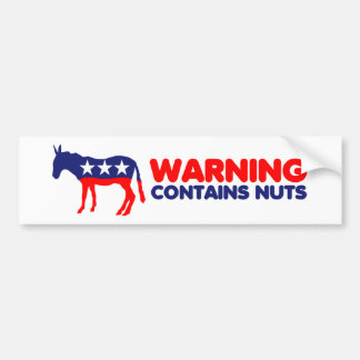 Grappig anti-democraten, waarschuwing bevat noten bumpersticker