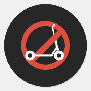 Grappig anti-scooter door skaters die skateboard l ronde sticker