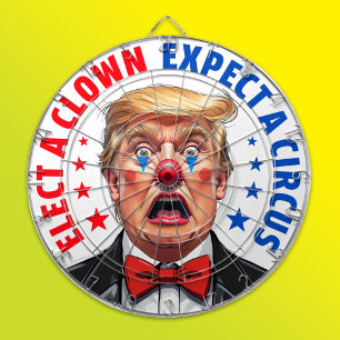 Grappig anti Trump clowngezicht kies een clown Dartbord