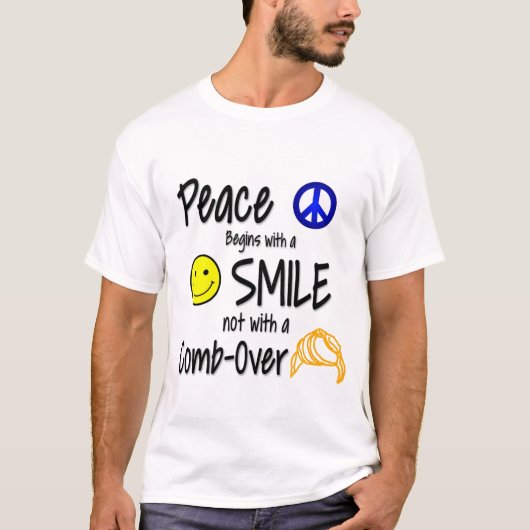 Grappig anti-Trump Comb-over ontwerp T-shirt (Voorkant)