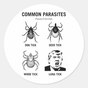 Grappig Anti Trump Gemeenschappelijke Parasiet Lun Ronde Sticker